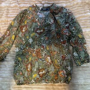 Cure Women's Floral Green Blouse